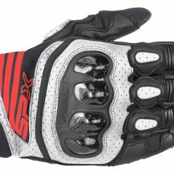 Summer Gloves Alpinestars SPX Air Carbon V2 Gloves Black/White/Fluo Red / XL [Open Box]