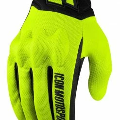 Summer Gloves Icon Anthem 2 CE Gloves -Motorcycle Gloves Sales icon glove anthem2 ce hi viz 1