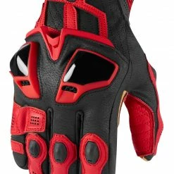 Short Cuff Gloves Icon Hypersport Short Gloves -Motorcycle Gloves Sales icon hypersport short gloves red
